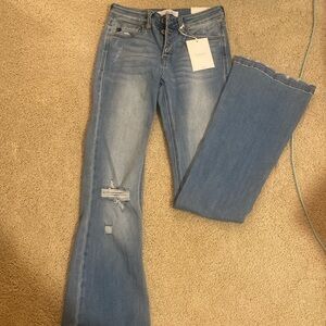 KanCan Light Blue Distressed Flare Jeans